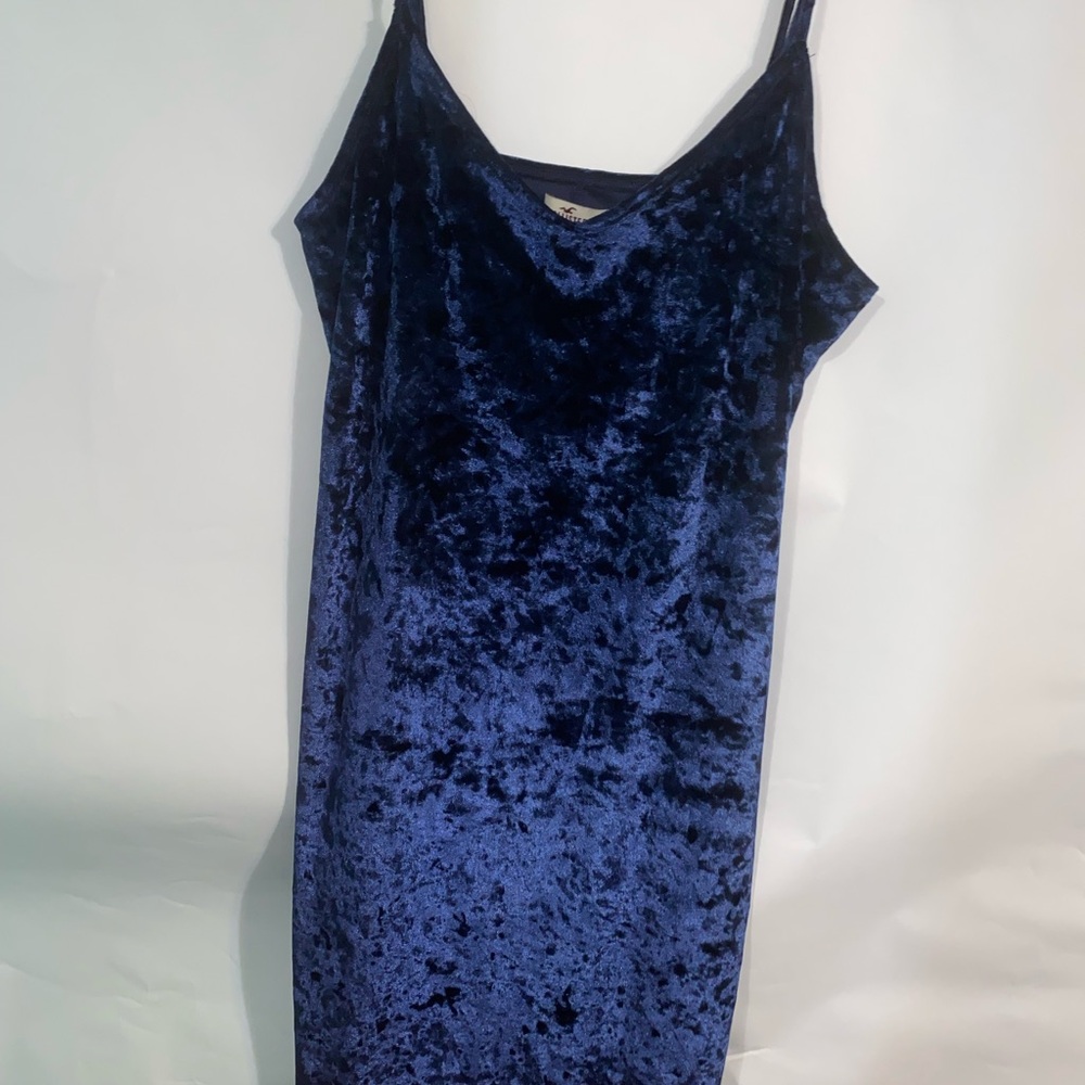 Hollister Navy Blue Velvet Slip Dress
